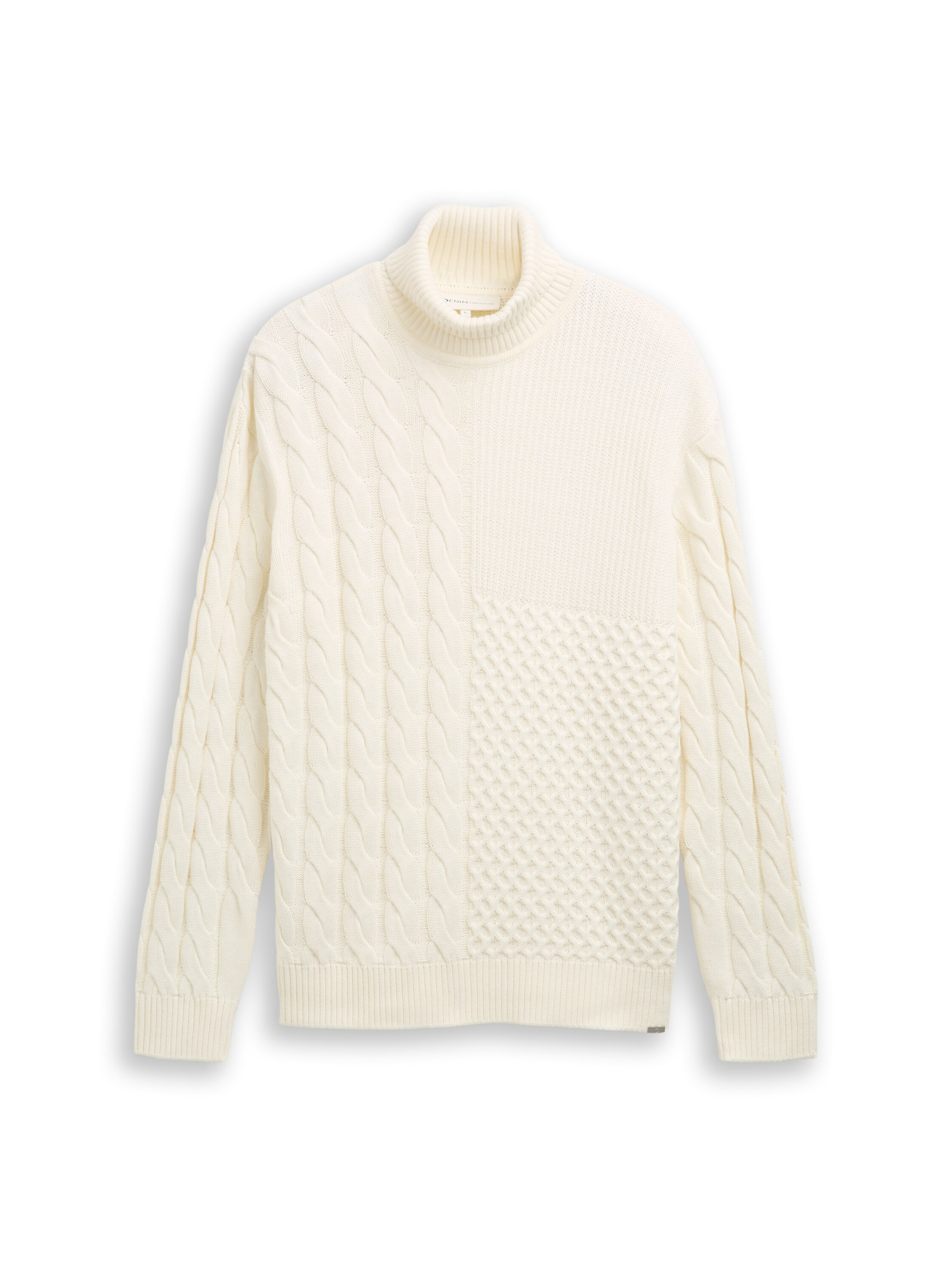 TOM TAILOR DENIM Sweater in White: front