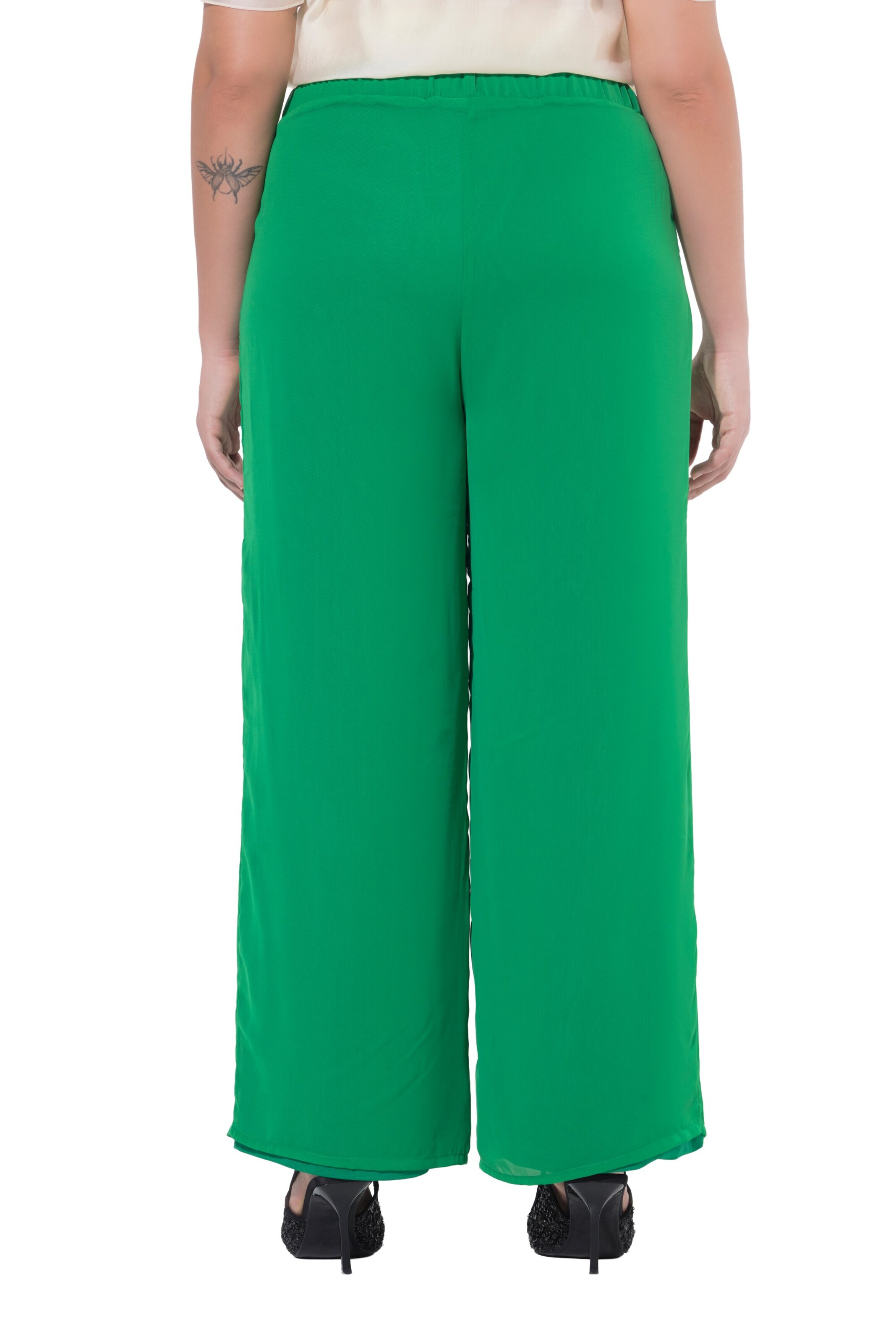 Ulla Popken Wide Leg Hose in Grün