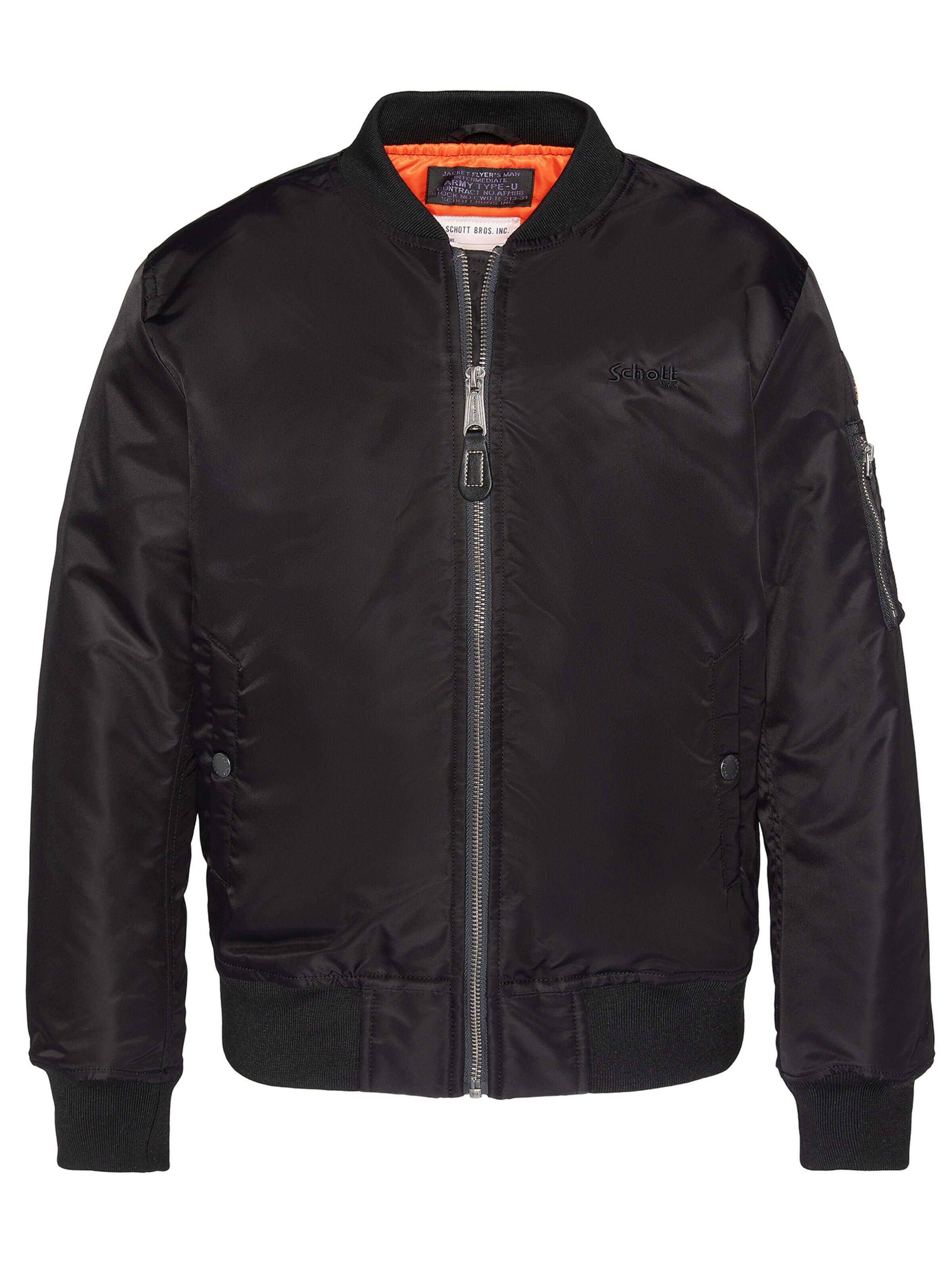 Veste mi-saison Schott NYC en noir : devant