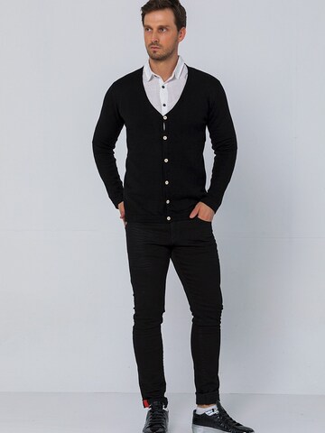 Ron Tomson Knit Cardigan in Black