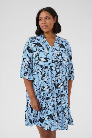 Robe 'Isma Ami' KAFFE CURVE en bleu : devant