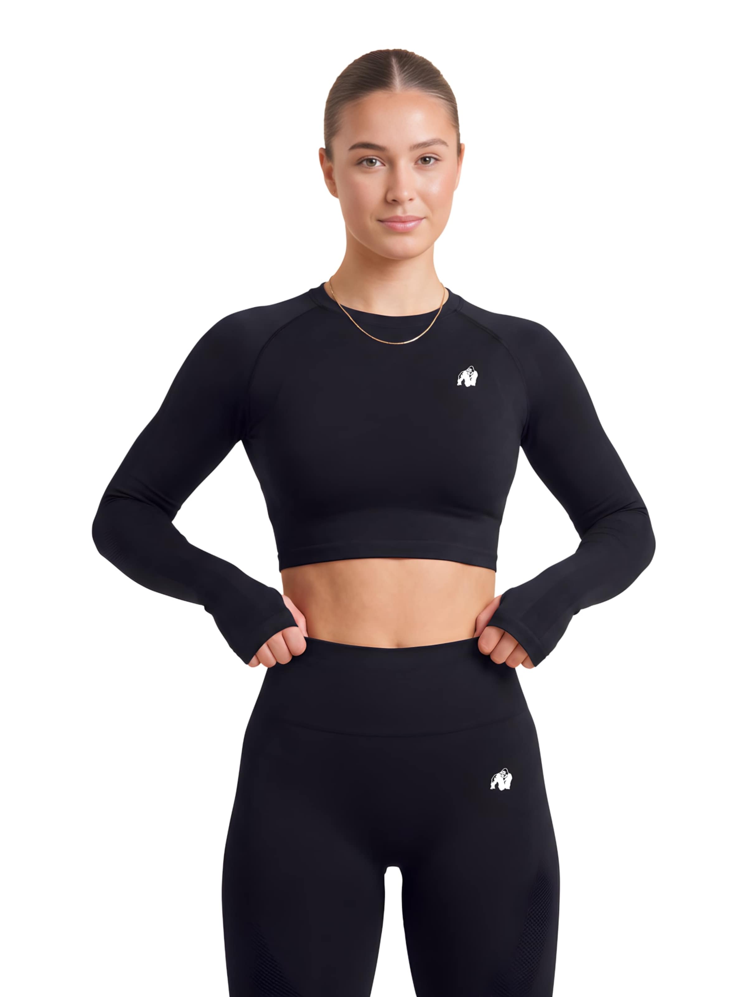 T-shirt fonctionnel 'Hilton Seamless' Gorilla Wear en noir : devant