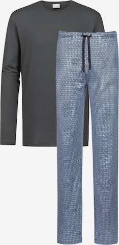 Mey Pyjama lang 'Round Geo' in Grau: Vorderseite
