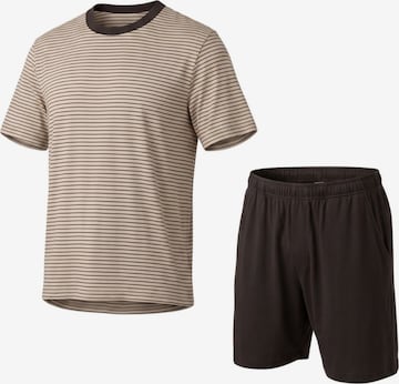 smėlio zd ZERO DEFECTS Trumpa pižama 'Men's Short Modal Pyjamas Suihei Lead Grey': priekis