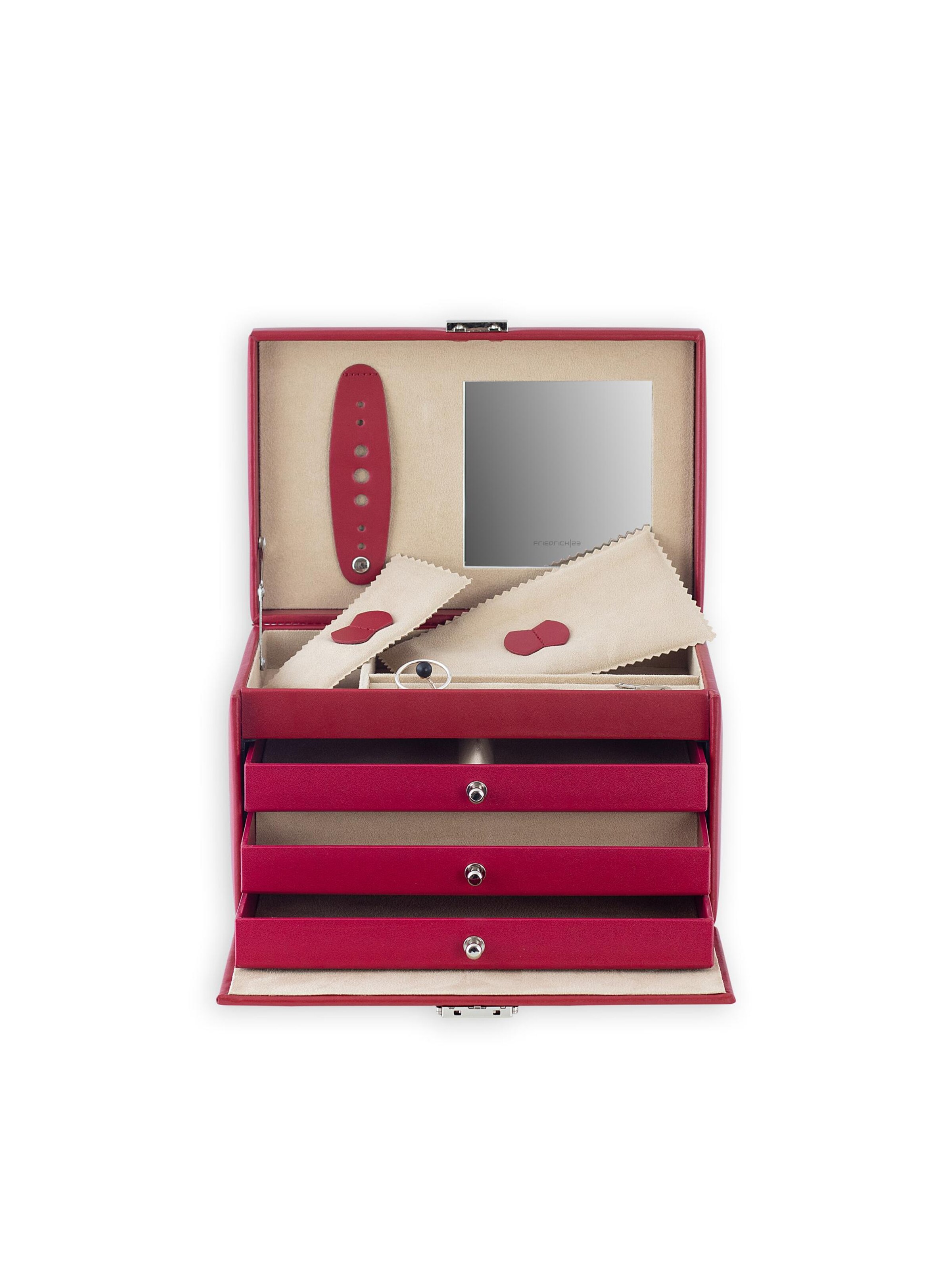 Friedrich23 Jewelry storage 'Schmuckkasten - Leder' in Red
