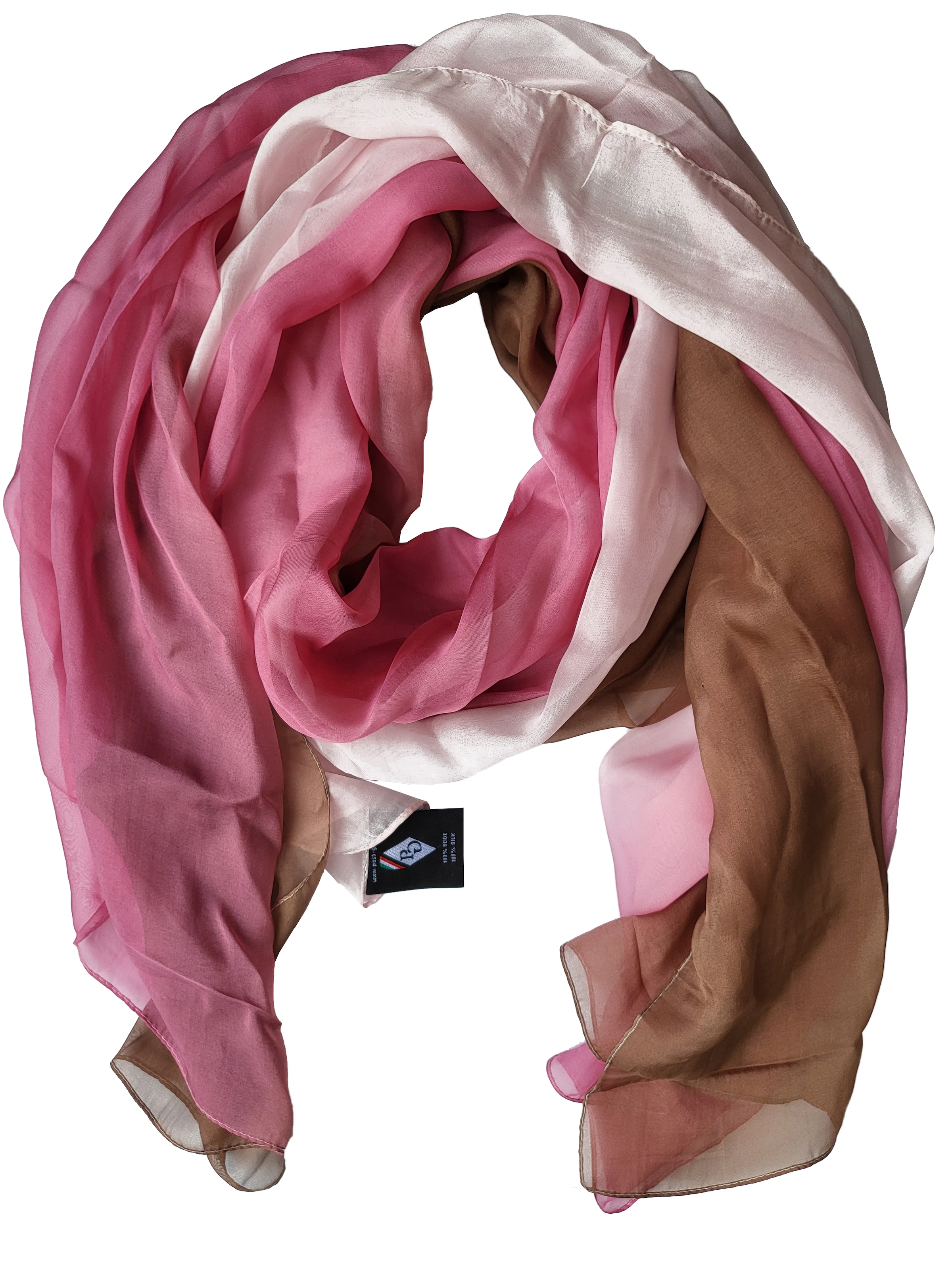 Posh Gear - Chal tamaño grande 'Chiffon Tri-Color' en rosa: frente