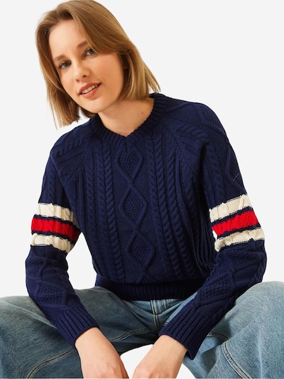 Bianco Lucci Pull-over 'Pullover' en S-M en bleu marine, Vue avec produit