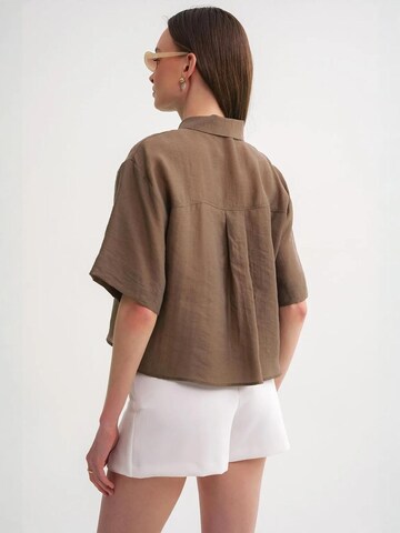 Camicia da donna di MixRay in marrone