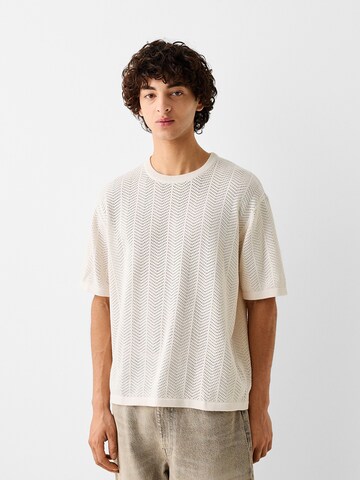 Bershka Sweater in Beige: front