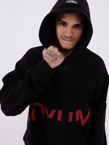 Koyumi Sweatshirt 'Unisex Oversize Hoodie – 3-Faden Stoff, innen angeraut , Suheyla Love it' in Black