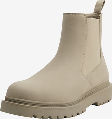 Pull&Bear Chelsea boots in Beige: front