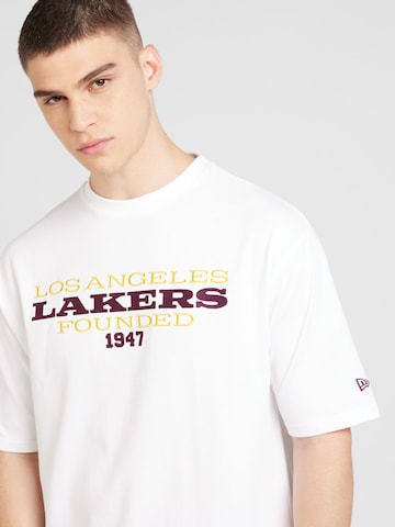 NEW ERA T-Shirt 'NBA LOSLAK' in Weiß