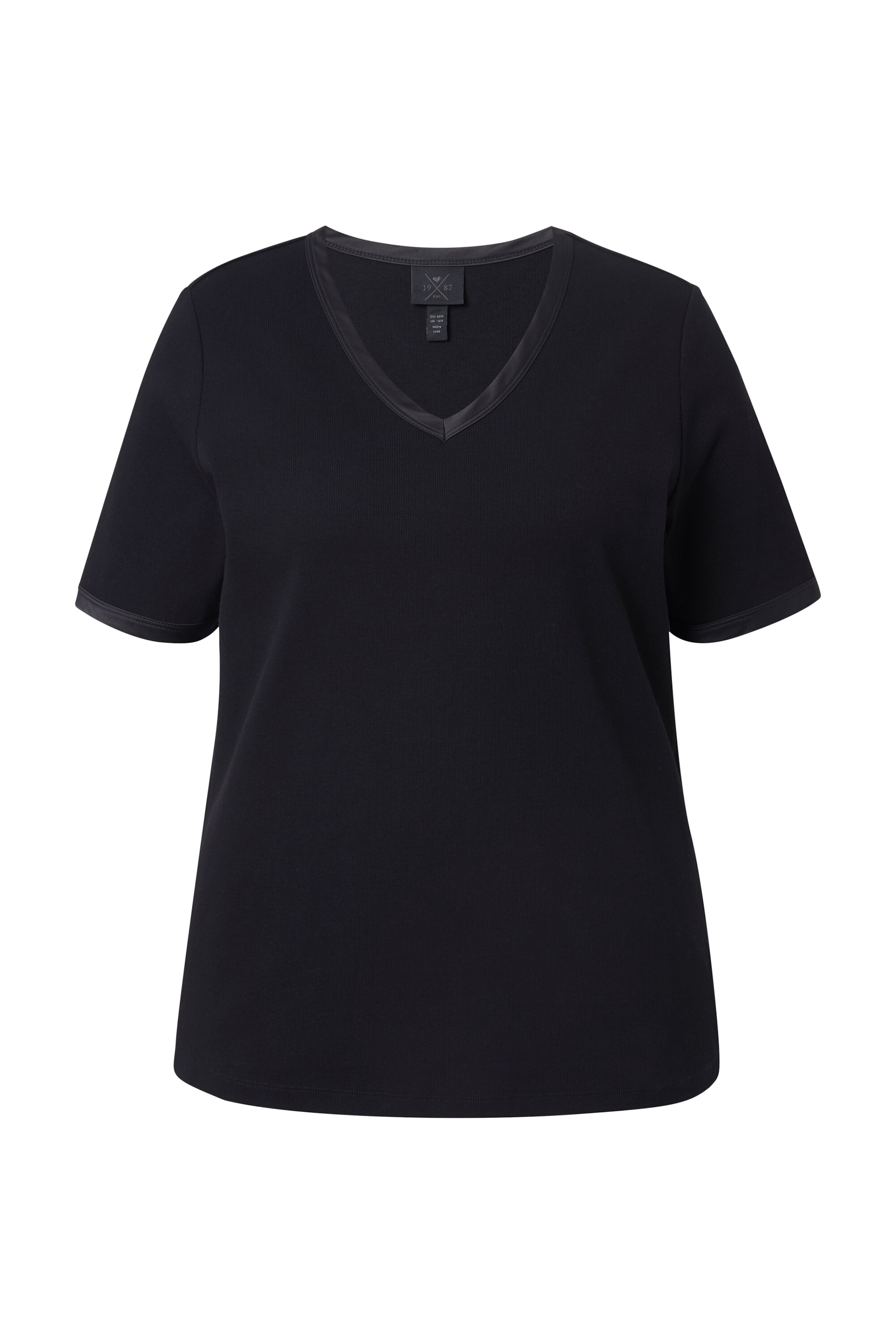 Ulla Popken Shirt in Zwart: voorkant