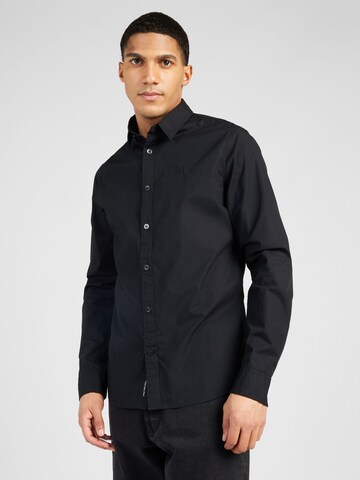 Calvin Klein Jeans - Ajuste estrecho Camisa en negro: frente