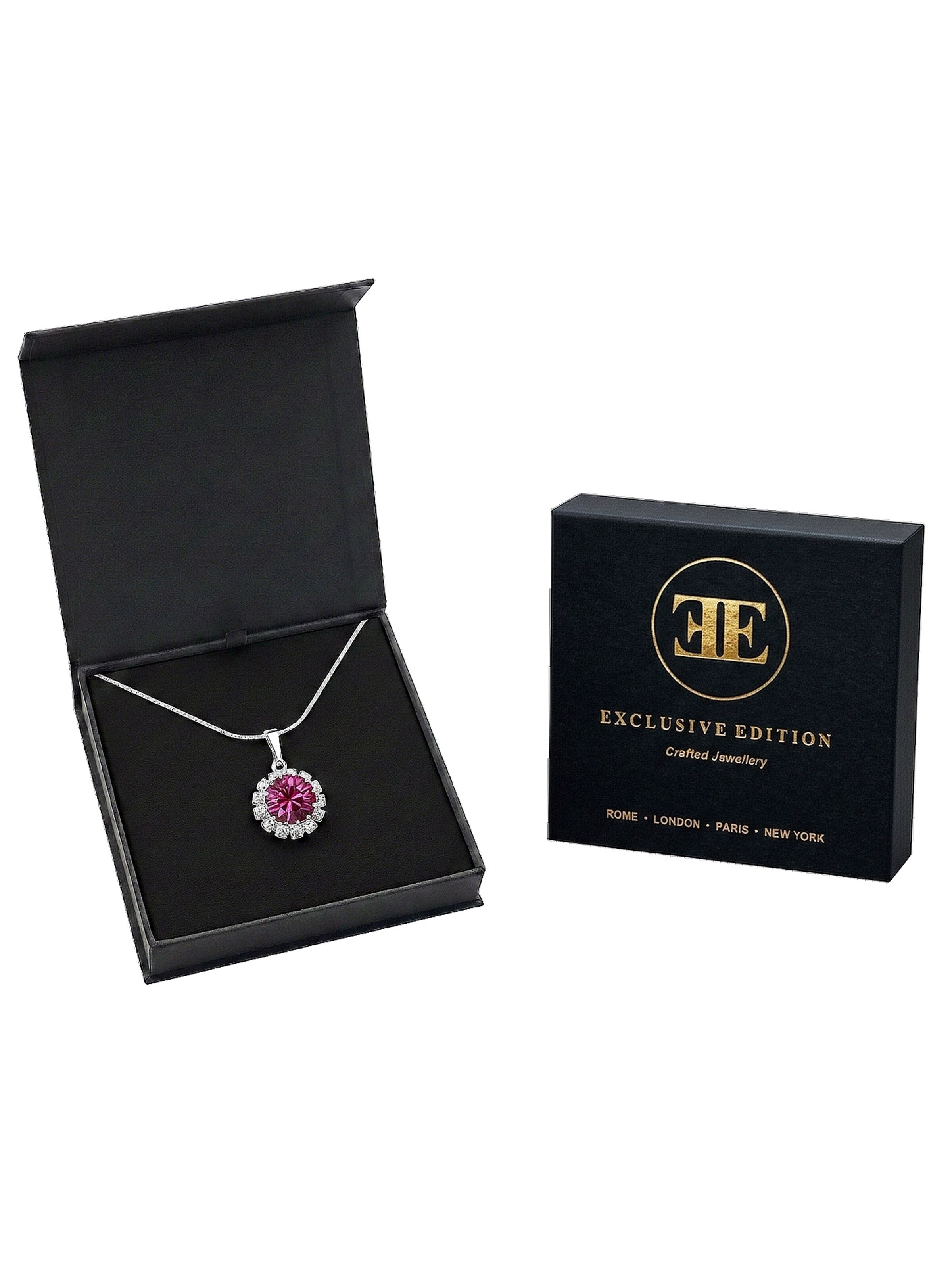 EXCLUSIVE EDITION Řetízek 'Saton adorned with Swarovski crystals' – pink