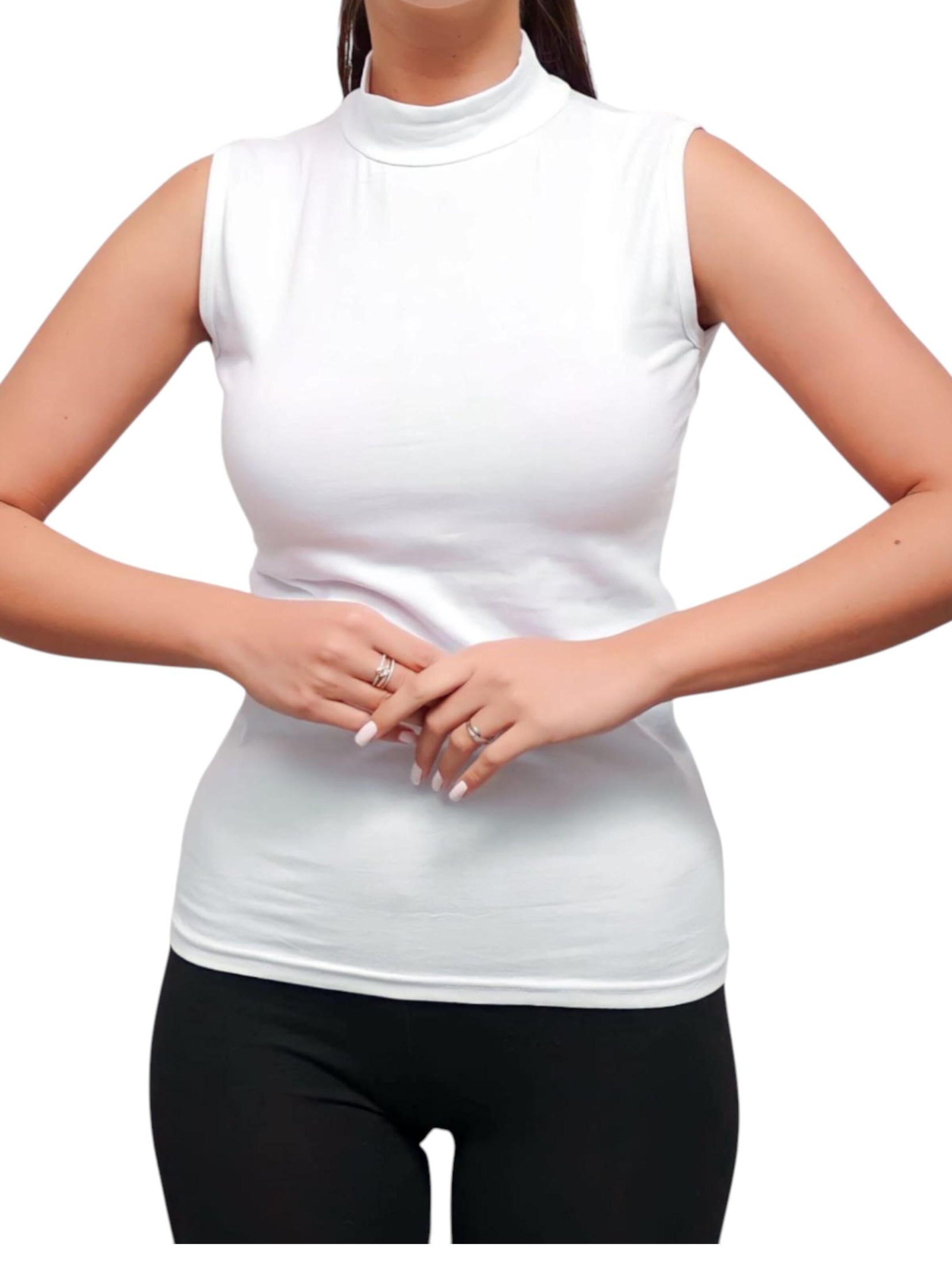 fashionshowcase Top 'HALFNECK' in White