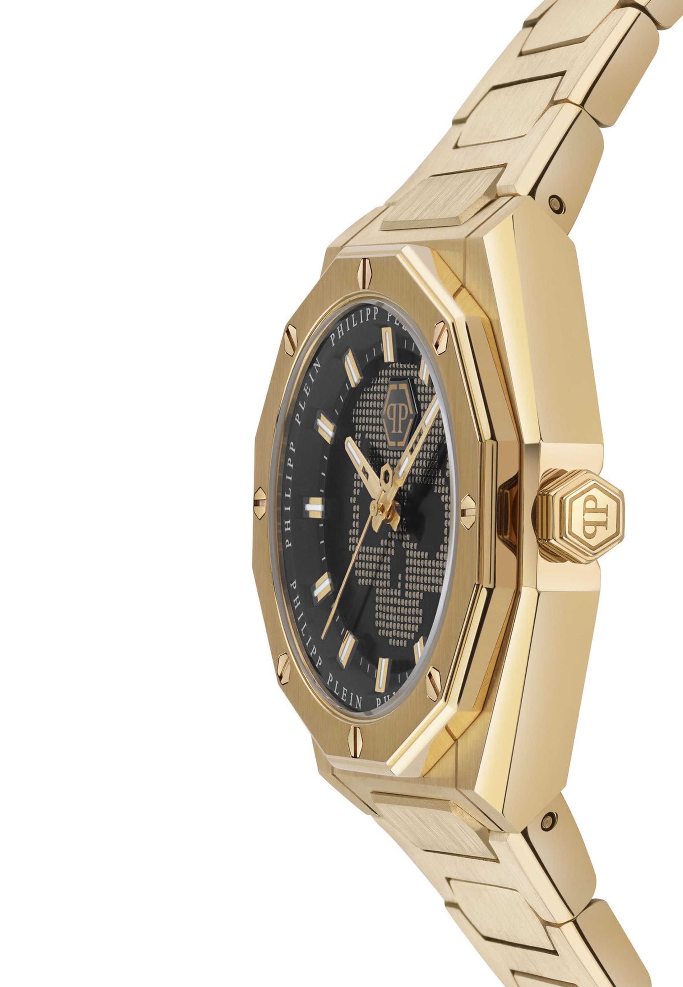 Montre à affichage analogique 'Deluxe' Philipp Plein Watches en or : devant