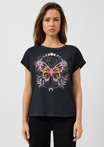 T-shirt QS en noir : devant