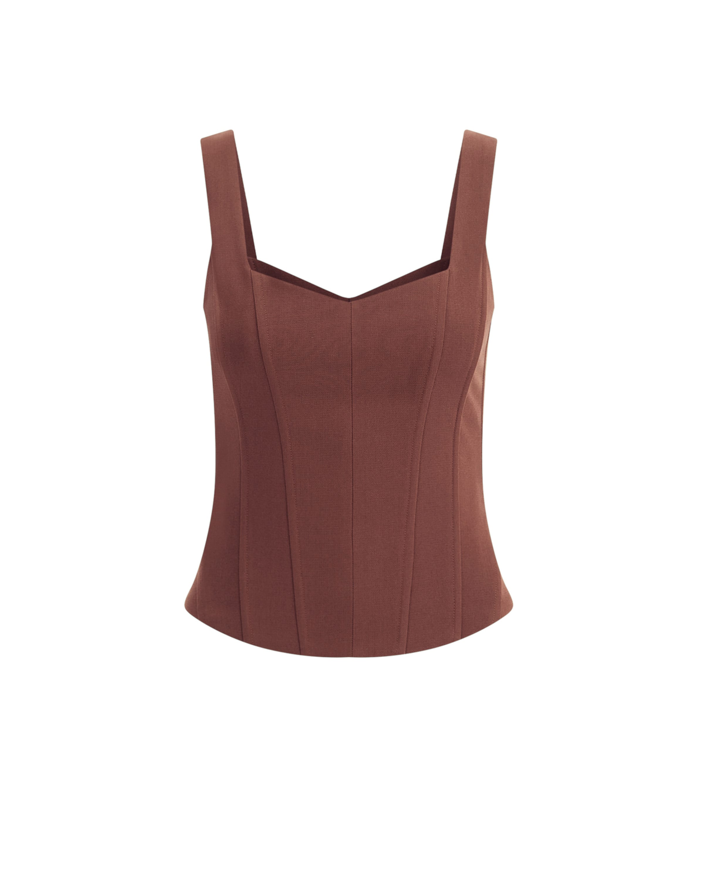 WE Studio Top in Braun: Vorderseite