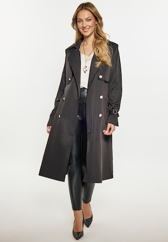 faina Between-Seasons Coat in Black