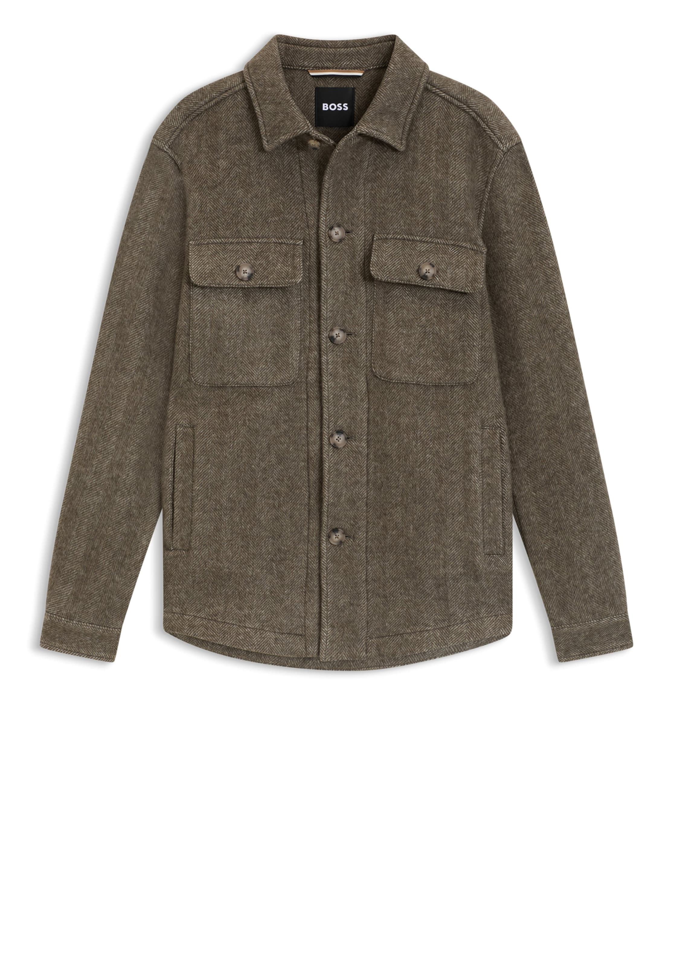 BOSS Overshirt in Braun: Vorderseite