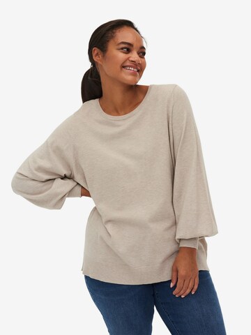 Pull-over Zizzi en beige : devant