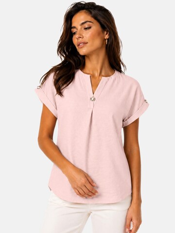 REGINA FASHION Bluza 'Blouse with button' | roza barva