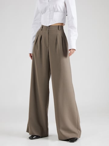 FIVEUNITS Wide leg Pleat-Front Pants 'Karen' in Brown: front