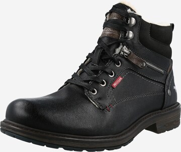 MUSTANG Veterboots in Zwart: voorkant