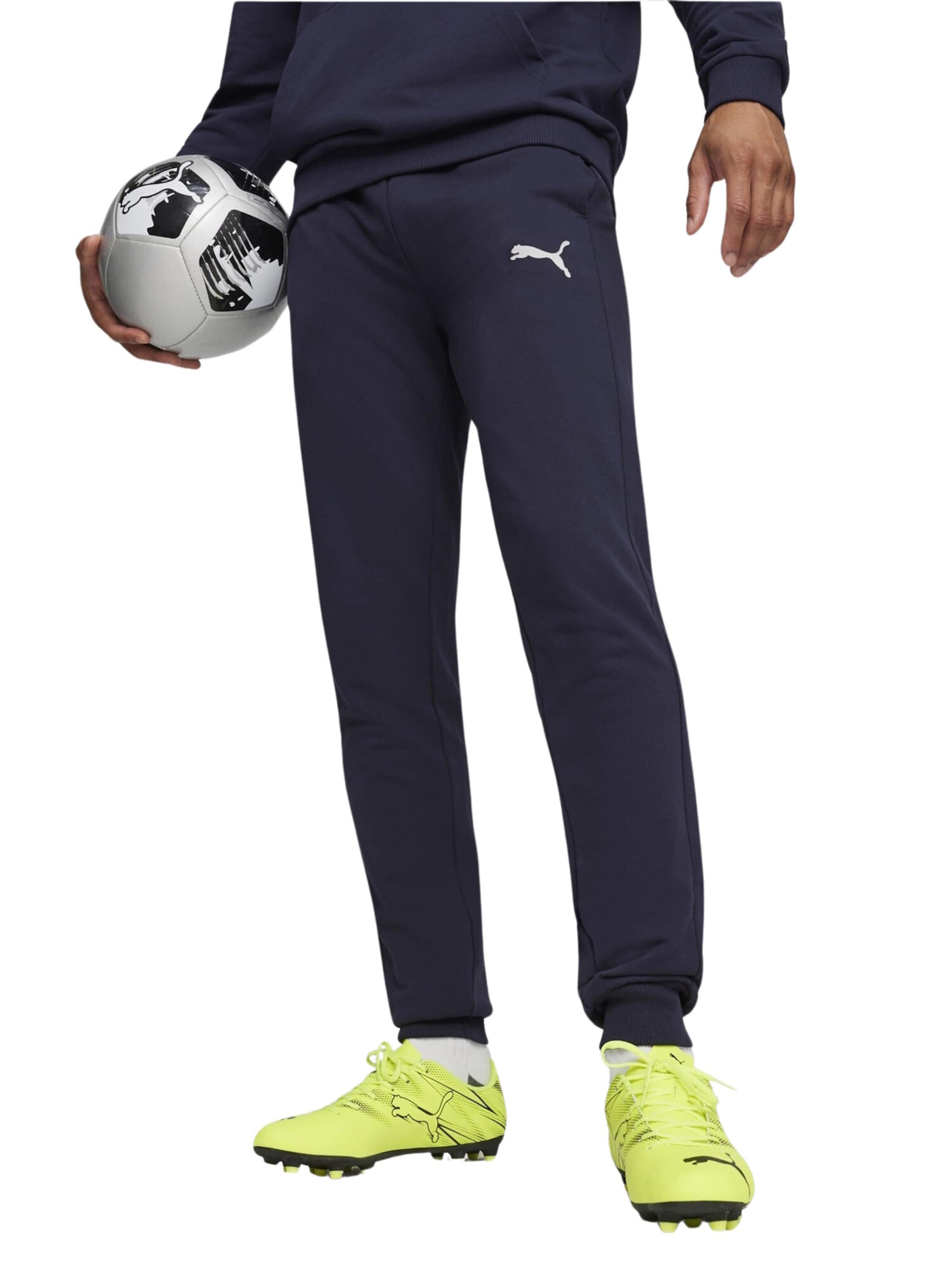 Effilé Pantalon de sport 'Team Goal' PUMA en bleu : devant