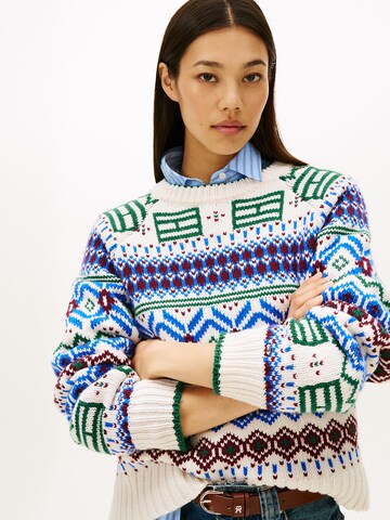 Pull-over 'Fair Isle' TOMMY HILFIGER en blanc