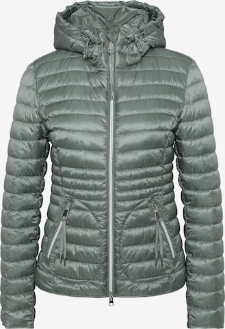 Cartoon Steppjacke mit Reißverschlusstaschen in Grün: Vorderseite