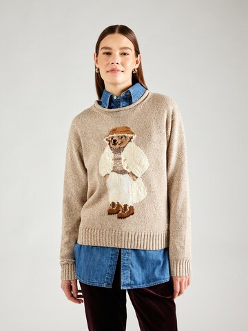 Polo Ralph Lauren Свитер 'CRMY BEAR' в Бежевый: спереди