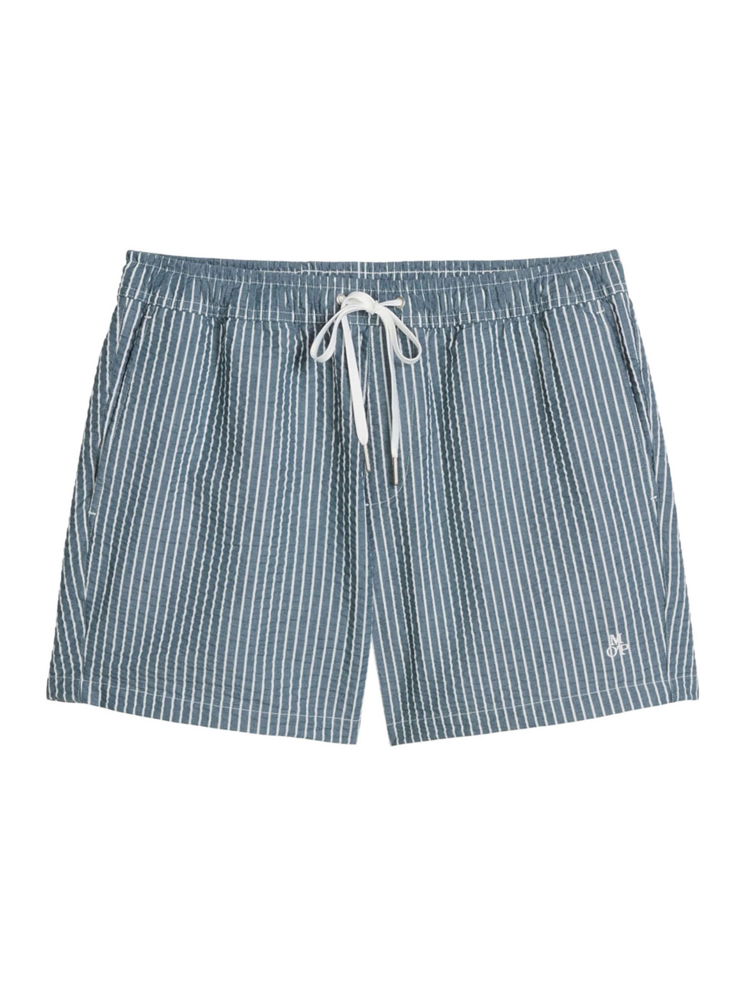 Shorts de bain ' Seersucker ' Marc O'Polo en bleu : devant