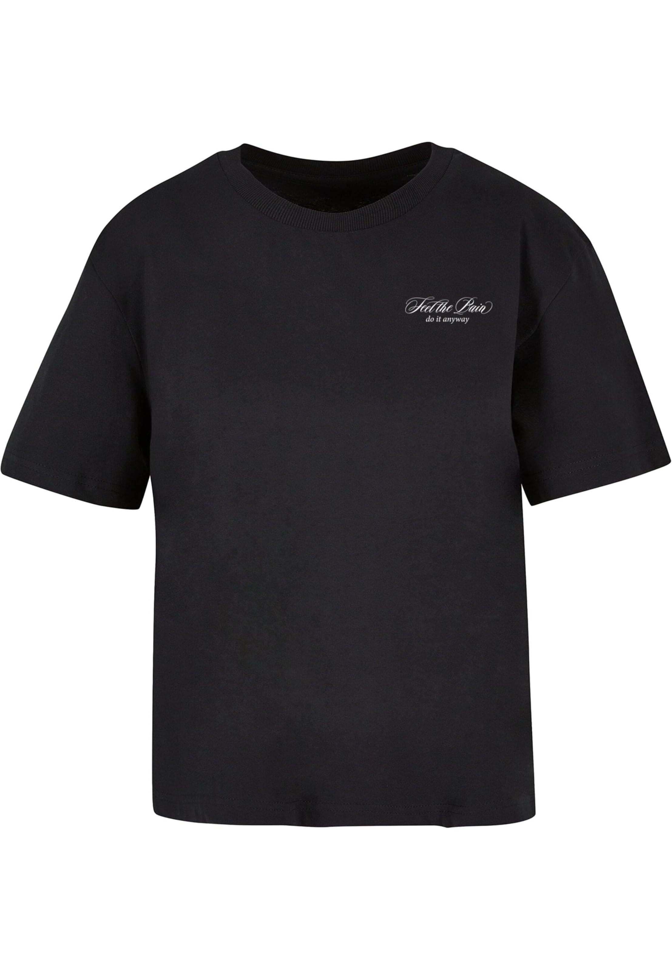 Maglietta 'Feel The Pain' di Miss Tee in nero: frontale