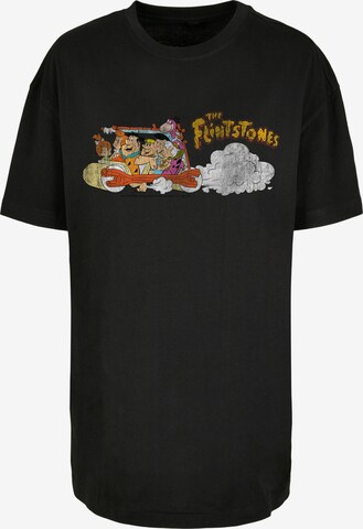 F4NT4STIC Oversized shirt 'The Flintstones Family Car Distressed' in Zwart: voorkant