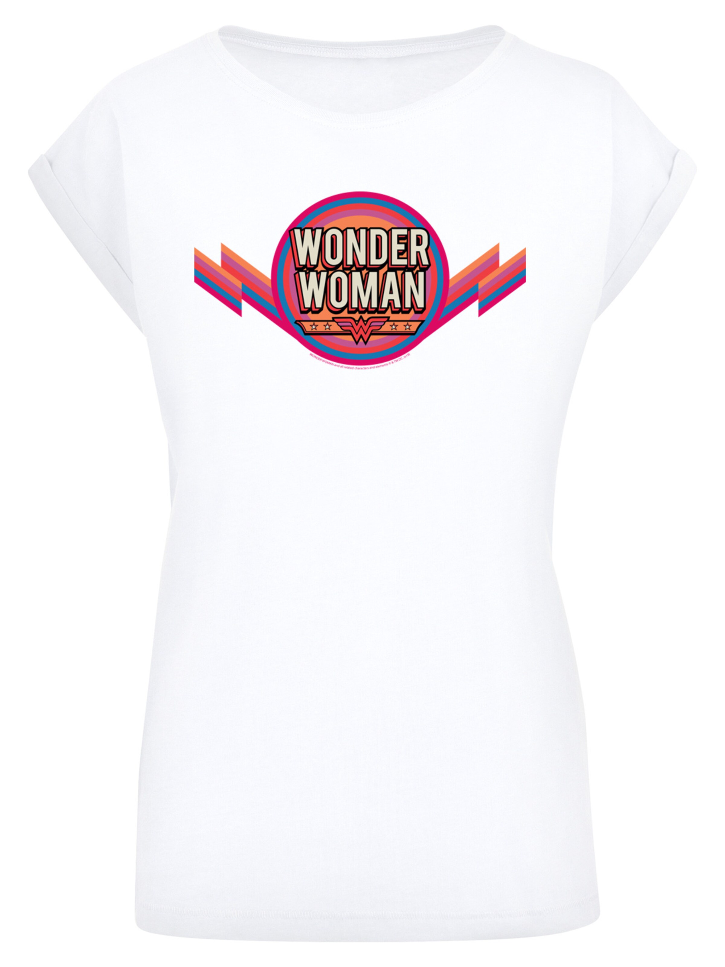 T-shirt 'DC Comics Wonder Woman Rainbow' F4NT4STIC en blanc : devant