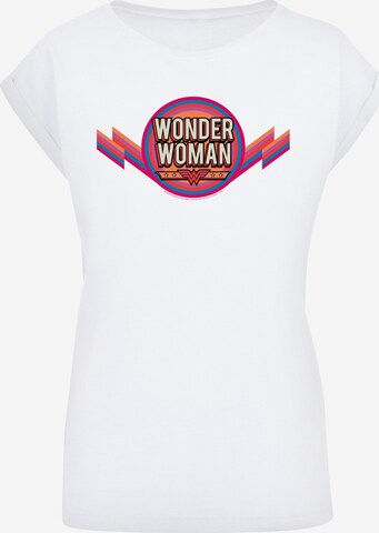 F4NT4STIC Shirt 'DC Comics Wonder Woman Rainbow' in Wit: voorkant
