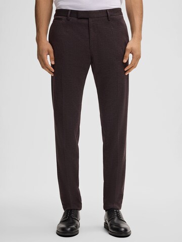 Coupe slim Pantalon à plis 'Kynd' STRELLSON en rouge : devant
