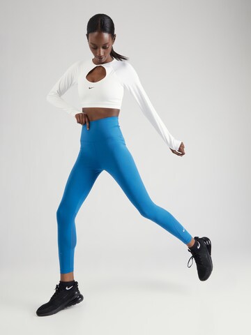 NIKE Skinny Workout Pants 'One' in Blue