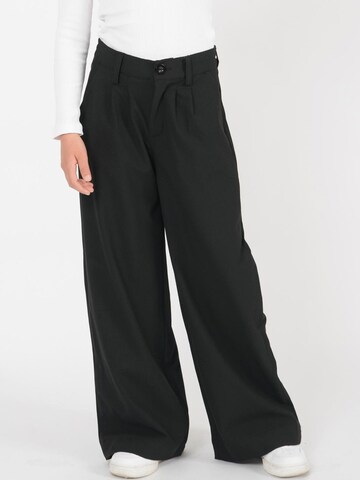 BLUE EFFECT Pants 'Wide Leg Pant slim fit - schmaler Bund' in Black: front