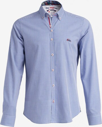 The Surfcar Button Up Shirt in Blue: front