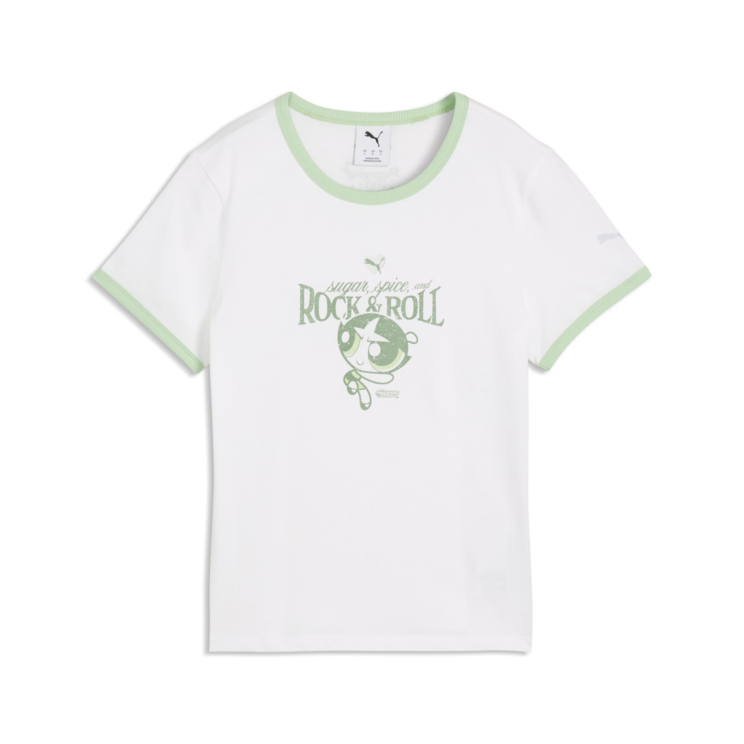 PUMA T-Shirt in XXS in grün / weiß, Produktansicht