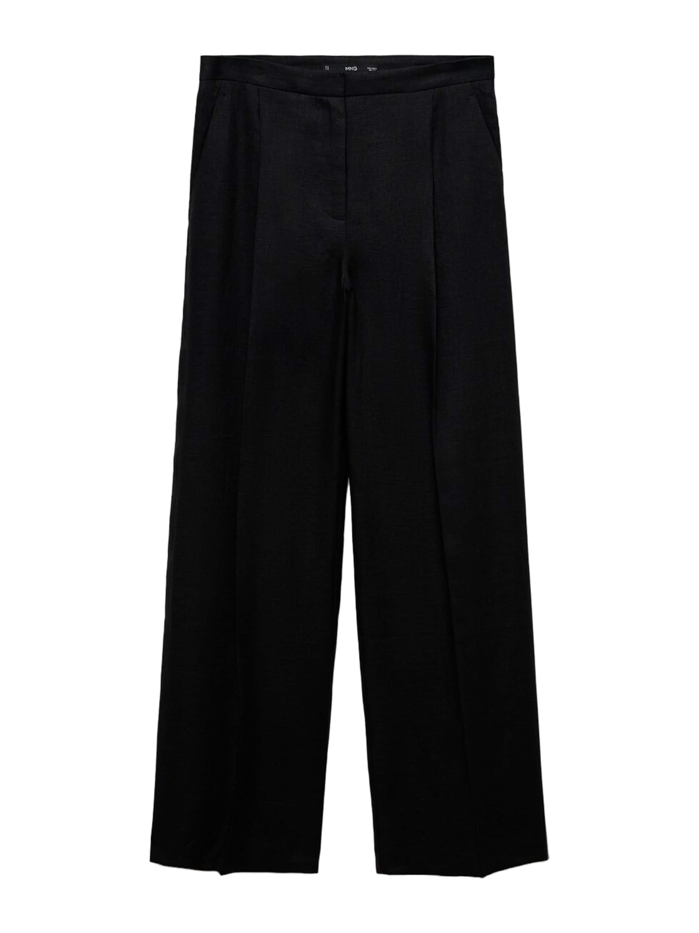 MANGO Voľný strih Plisované nohavice 'BORELI2' - Čierna: predná strana