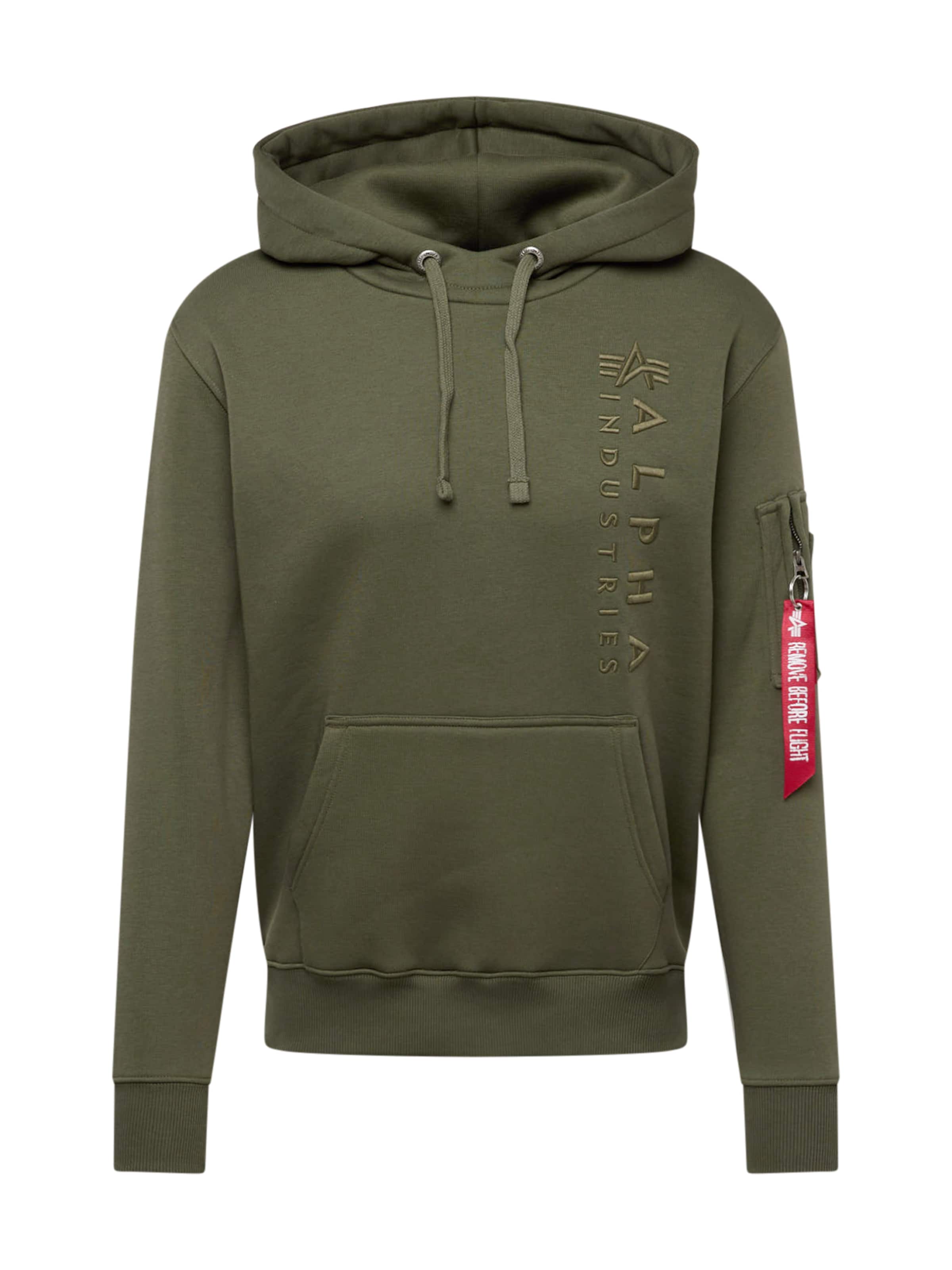 ALPHA INDUSTRIES Hoodie 'EMB' in Grün: Vorderseite