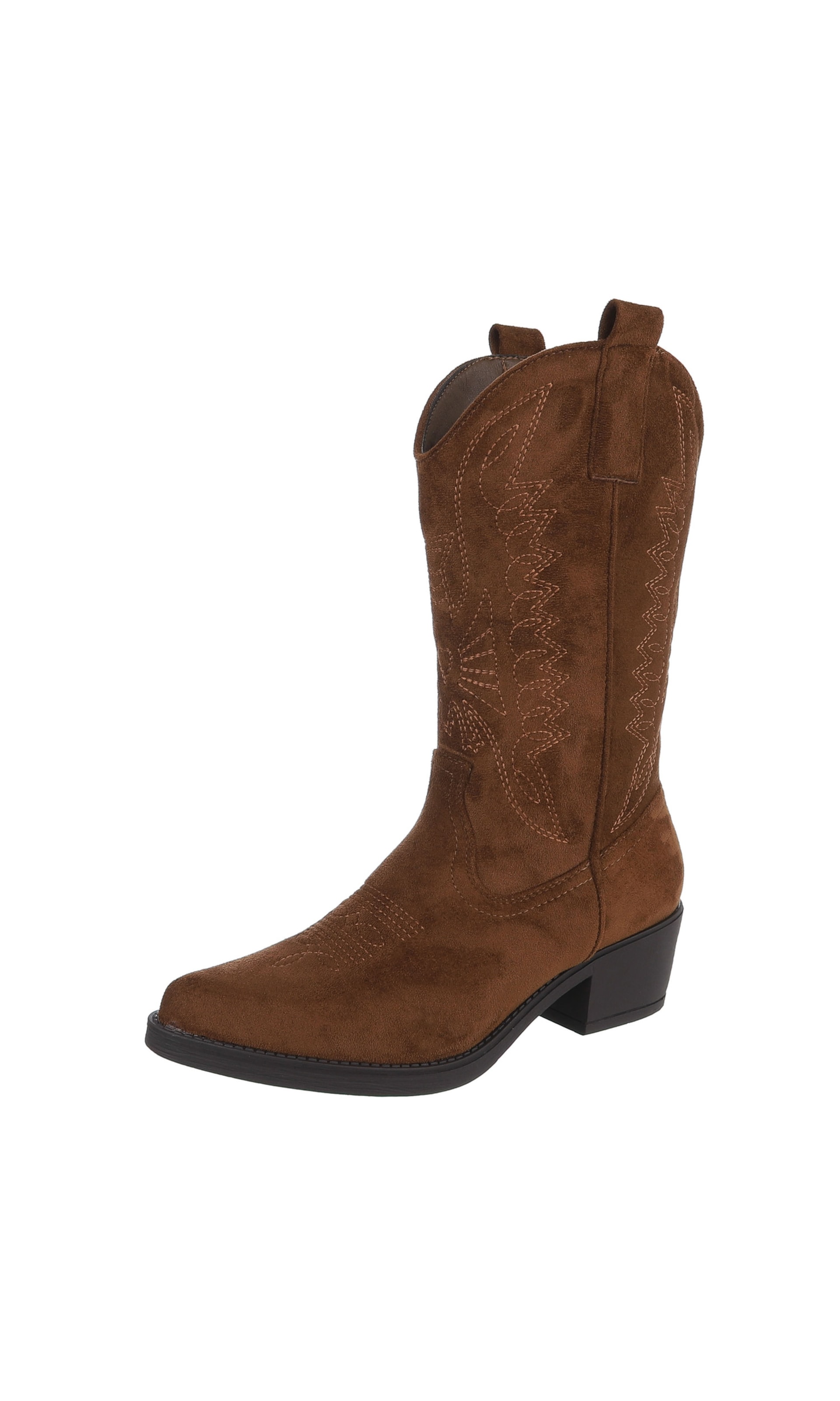 Ital-Design Cowboystiefel in Braun: Vorderseite