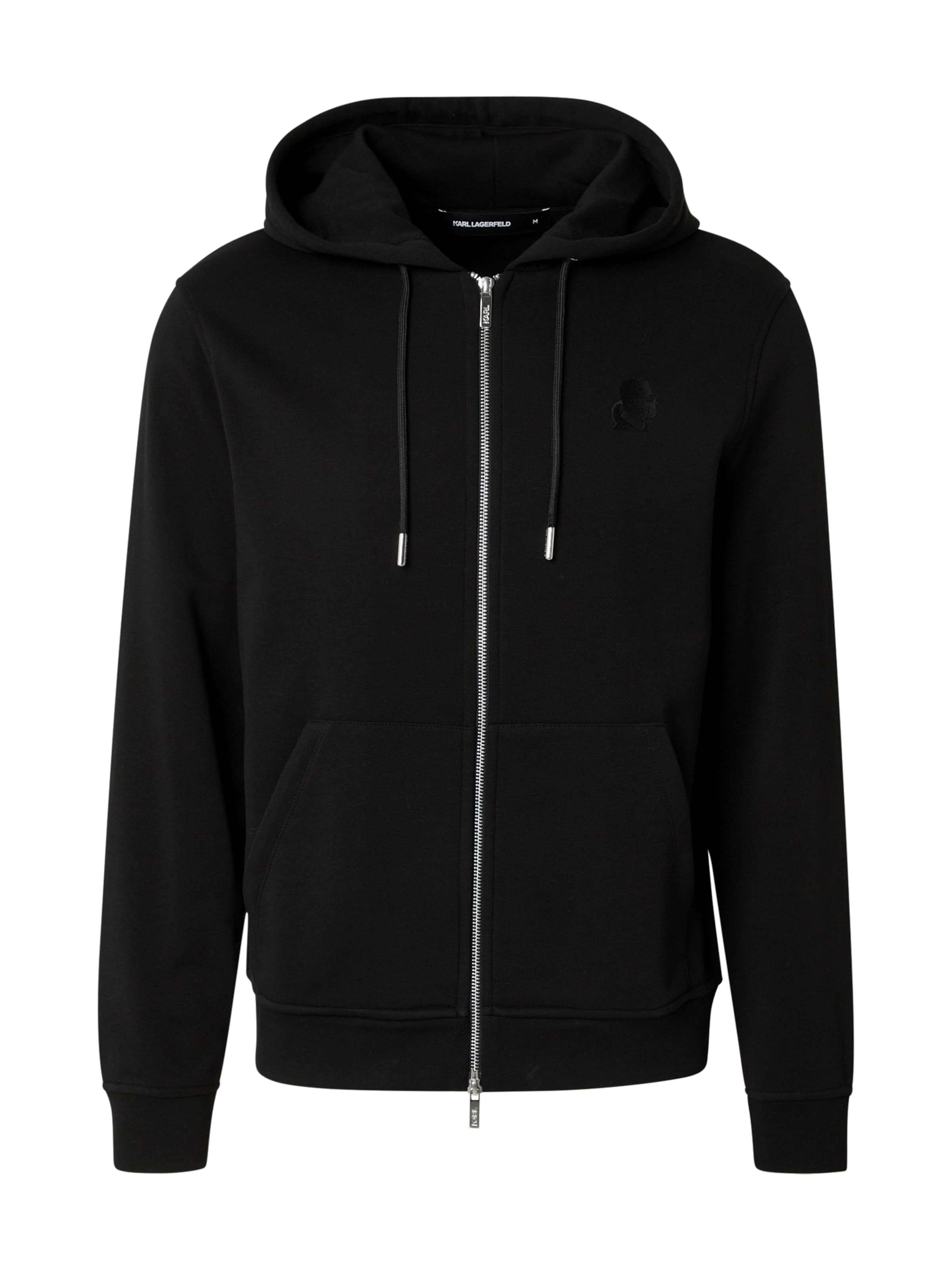 Karl Lagerfeld Ζακέτα φούτερ σε μαύρο: μπροστά