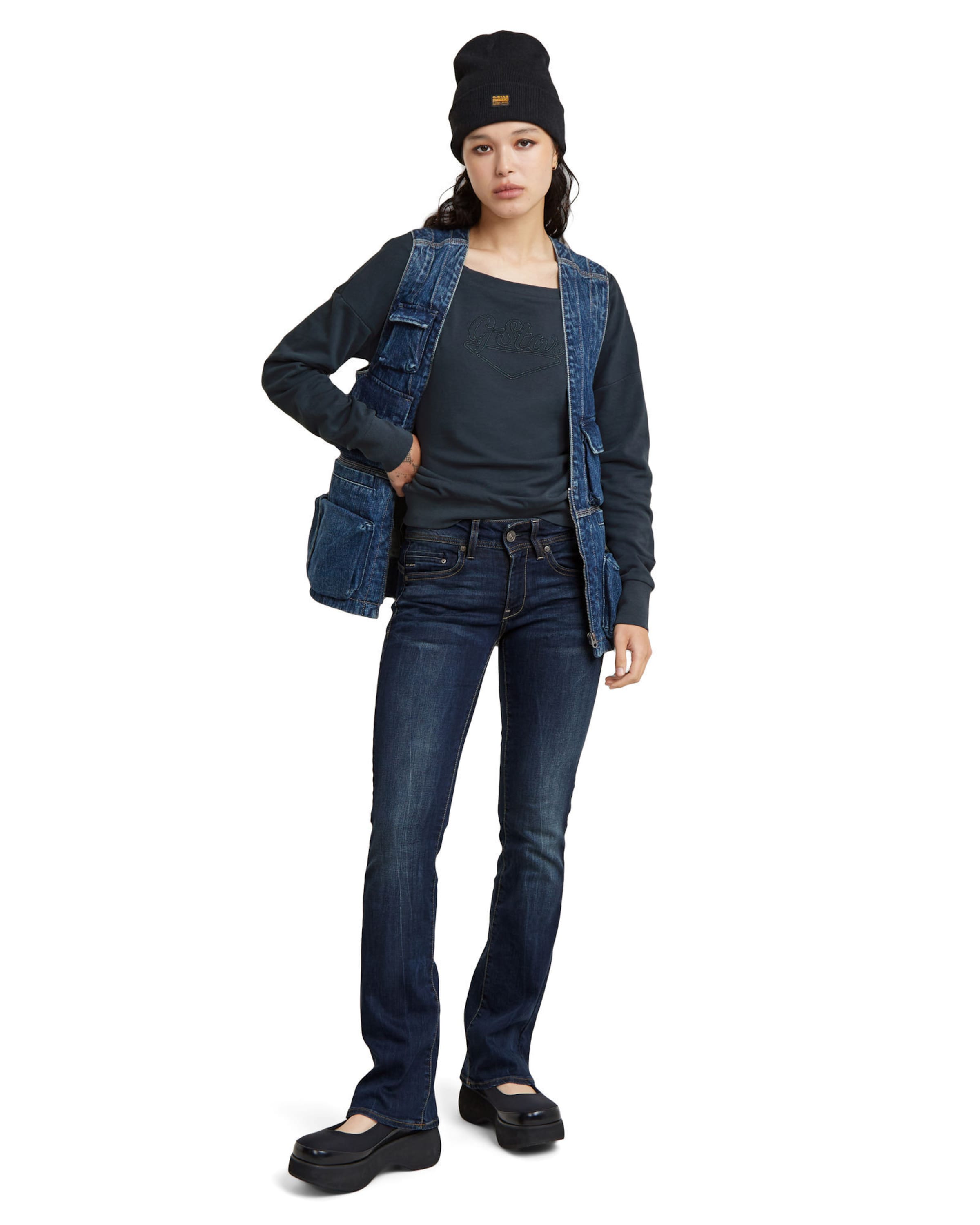 G-STAR Laienev Teksapüksid 'Midge Saddle', värv sinine