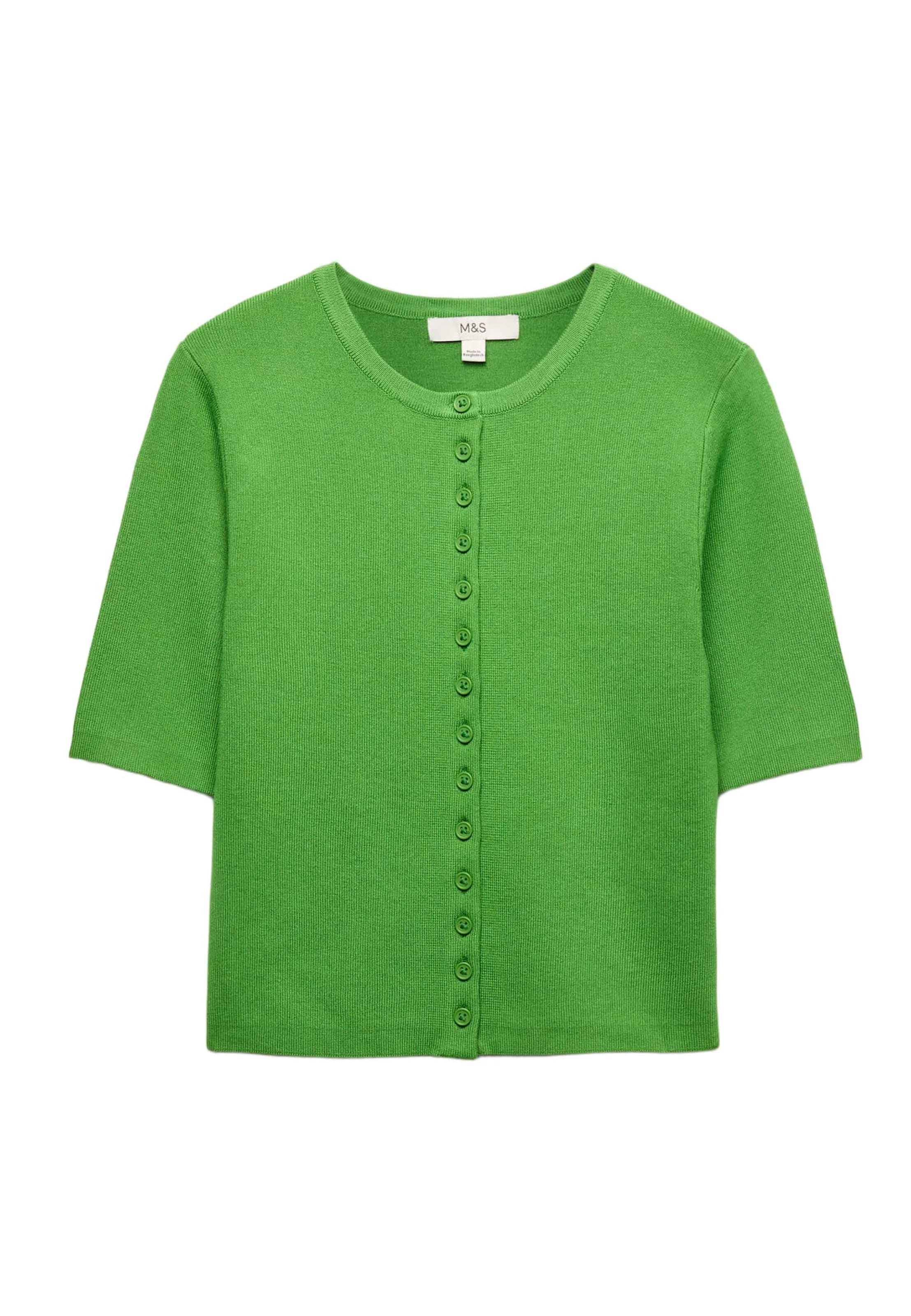 Marks & Spencer Strickjacke in Grün: Vorderseite