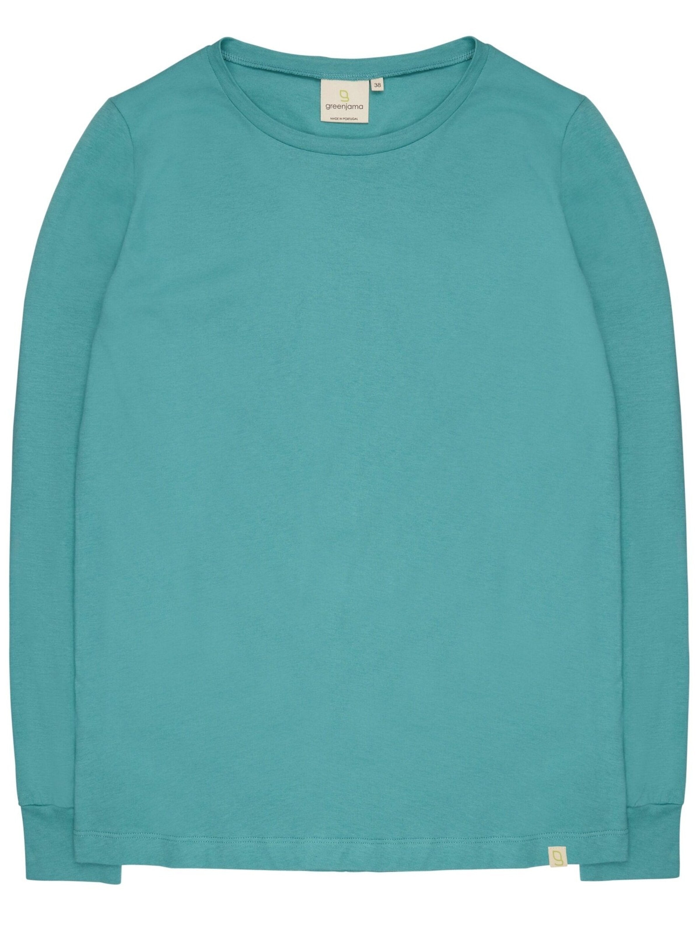 greenjama Pajama Shirt 'Langarm-Shirt mit Woll-Anteil und Bündchen' in Green: front